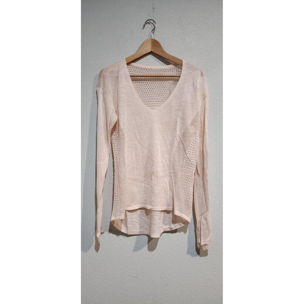 Lululemon Sweater Size 6 Still Movement Pink Linen Blend